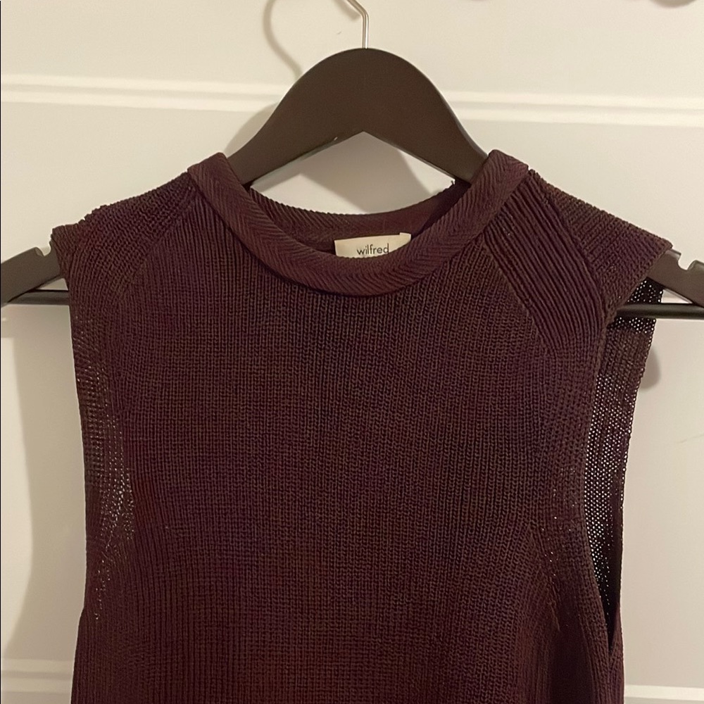 Wilfred Knit Sleeveless Top in Deep Plum